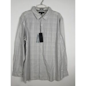MARC ANTHONY Slim Fit Grey Long Sleeve Button-Up Shirt, New With Tags, Men's XXL